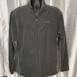 Cabela’s Full Zip Fleece Jacket Men’s Large Hand Pockets Outdoor Gray